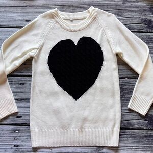Heart Design Cream and Black Sweater